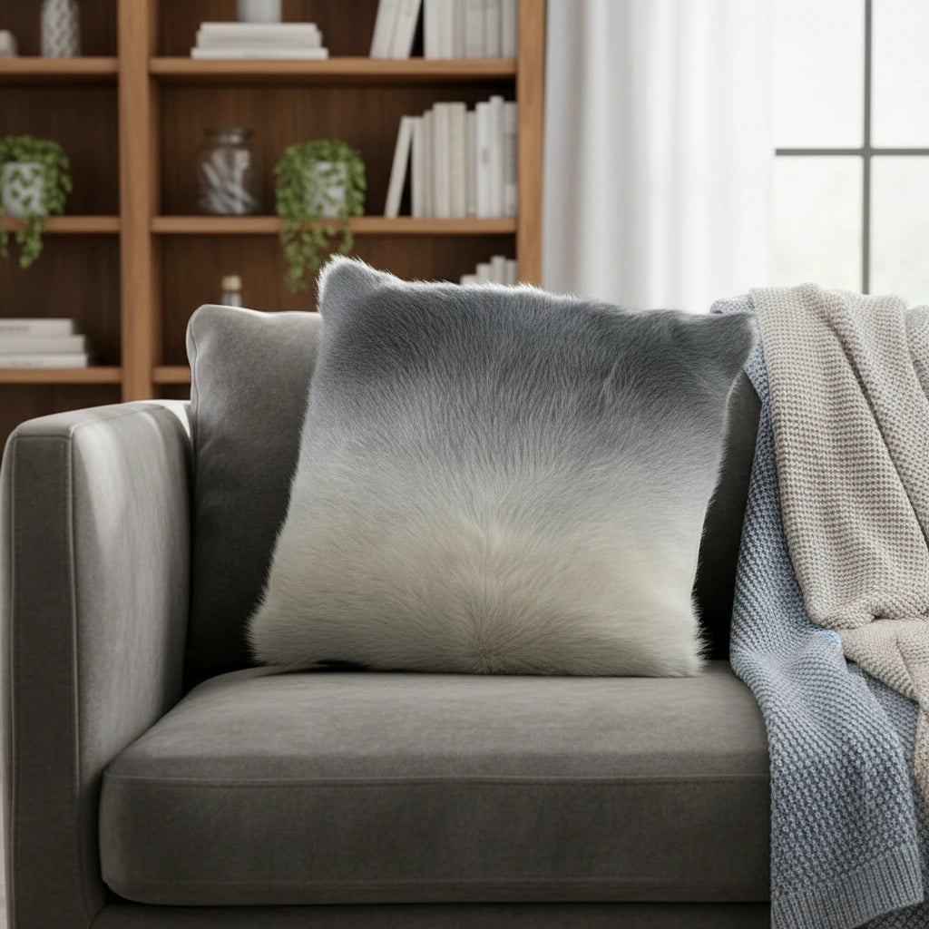 KISSEN GRAU WEISS ZIEGE 40*40