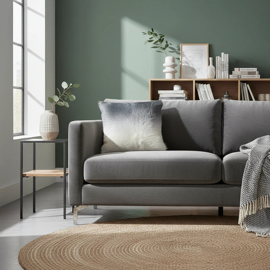 KISSEN GRAU WEISS ZIEGE 40*40